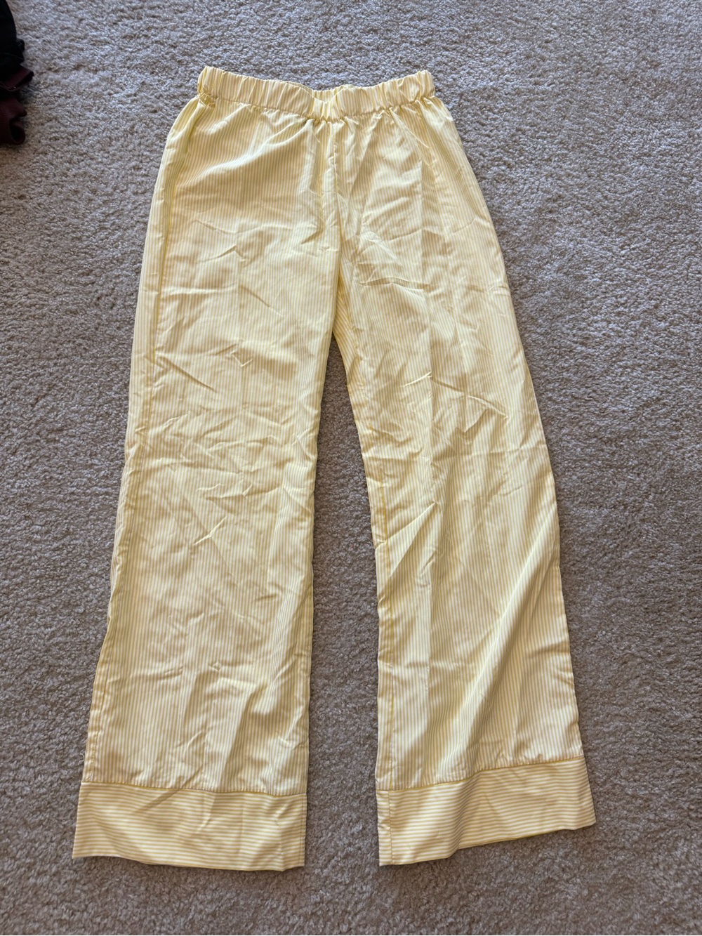 Yellow Striped Wide Leg Pants